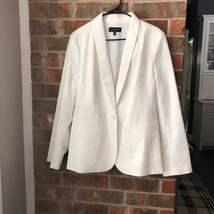 Talbots White Linen Blazer